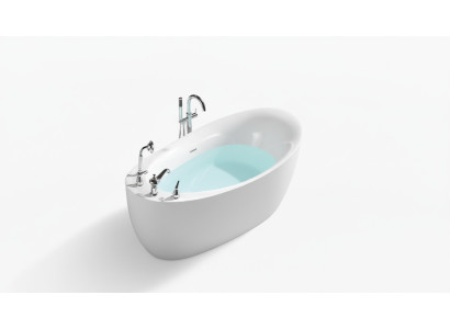 Vasca da bagno Vasca ovale Vasche da bagno Vasche da incasso 160x80 Rubinetteria Completa