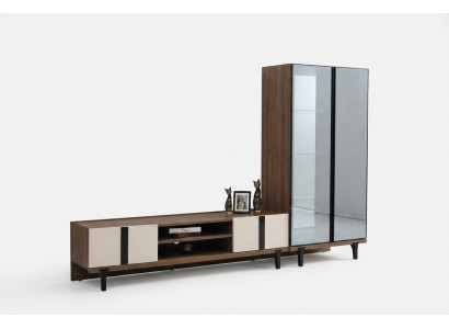 Set da soggiorno di design Elegante supporto TV Lussuoso mobile TV a due pezzi