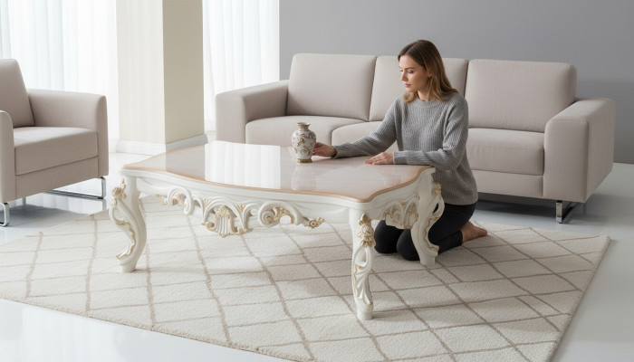 Tavolino da salotto Tavolo Design Tavolino 130x80 Tavolini Tavoli Barocco