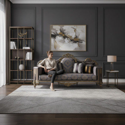 Divano in stile classico con design Chesterfield per il soggiorno.
