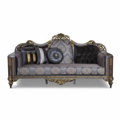 Divano in stile classico con design Chesterfield per il soggiorno.