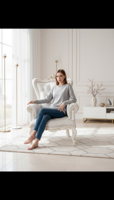 Poltrona Bianca Soggiorno Design Tessile Stile Chesterfield Italiano