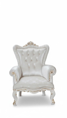 Poltrona Bianca Soggiorno Design Tessile Stile Chesterfield Italiano