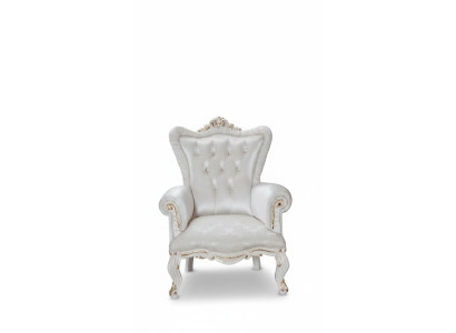 Poltrona Bianca Soggiorno Design Tessile Stile Chesterfield Italiano