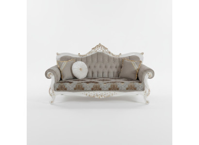 Sofà classico con design Chesterfield per l'area soggiorno Area soggiorno grigia