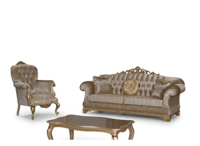 Design Chesterfield 3+1 Divano Tavolino Tessuto Divano Poltrona Divano Sofa Divani
