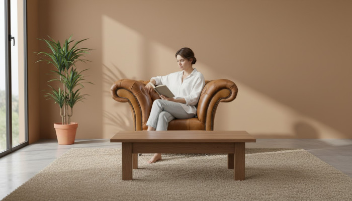 Sedia poltrona da salotto in stile classico Chesterfield con rivestimento in tessuto di lusso.