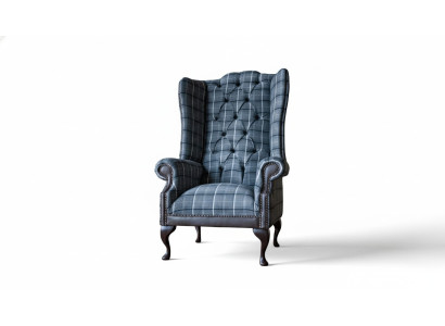 Poltrona Chesterfield con braccioli, divano, divano monoposto, divano in tessuto.