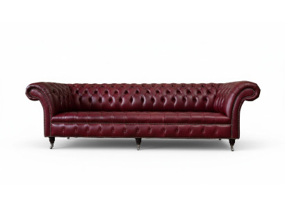Divano design moderno 4 posti Divano di lusso in pelle classico Chesterfield