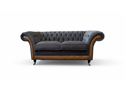 Chesterfield lusso divano a due posti in pelle sofà imbottito divano a due posti.