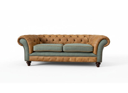 Divano 3 posti Design Imbottito in Pelle Chesterfield Relax
