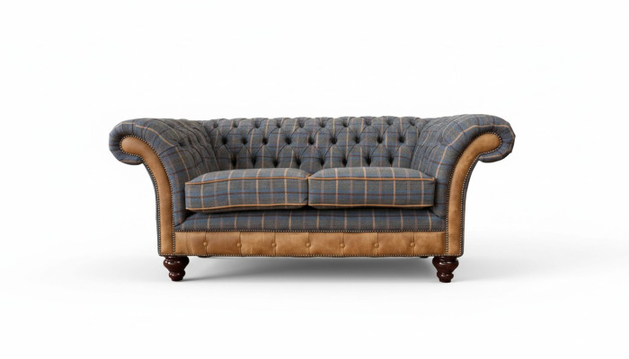 Chesterfield Divano 2 posti Design Divano Tre Posti Arredamento di lusso Stile Tessile Divani