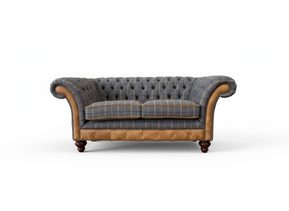 Chesterfield Divano 2 posti Design Divano Tre Posti Arredamento di lusso Stile Tessile Divani