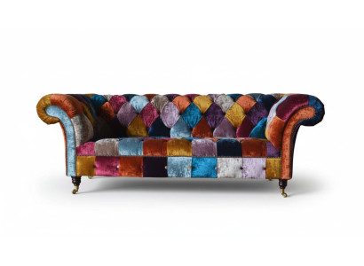 Chesterfield divano in tessuto divano imbottito Divani tessuto di lusso 3 posti Design