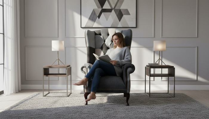 Poltrona Chesterfield divano divano imbottita 1 posto poltrona divani tessuto