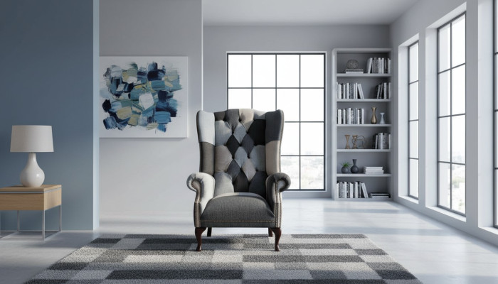 Poltrona Chesterfield divano divano imbottita 1 posto poltrona divani tessuto