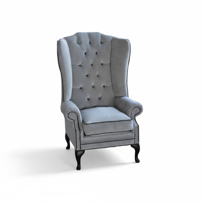 Poltrona Chesterfield 1 posto in tessuto, divano in stoffa nuovo.