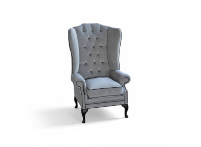 Poltrona Chesterfield 1 posto in tessuto, divano in stoffa nuovo.