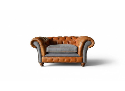 Chesterfield poltrona design divano divani 1 posto tessuto nuovo