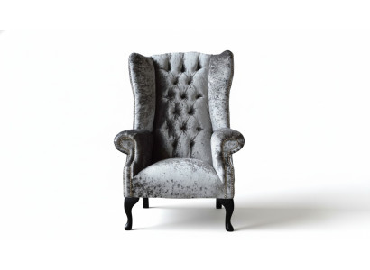 Poltrona Chesterfield Chesterfield divano a 1 posto in tessuto grigio nuovo