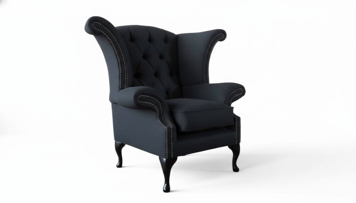 Chesterfield Tessuto Imbottito Divano Design Poltrona 1 Posto Poltrona con Schienale Alto