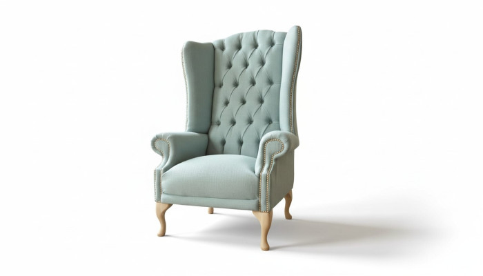 Poltrona poltrona poltrona design bianco divano Chesterfield tessuto nuovo