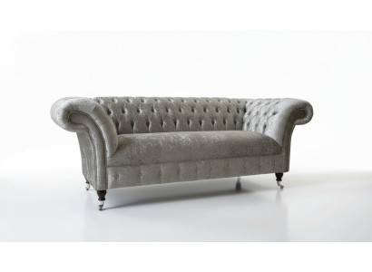 Divano Chesterfield design 2 posti grigio imbottito, divani nuovi.