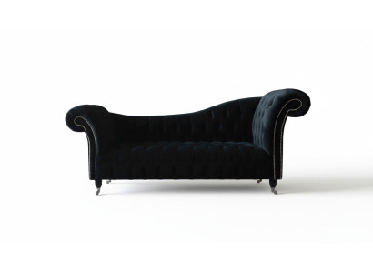 Divano in tessuto di lusso Chesterfield Chesterfield imbottito 3 posti set blu velluto