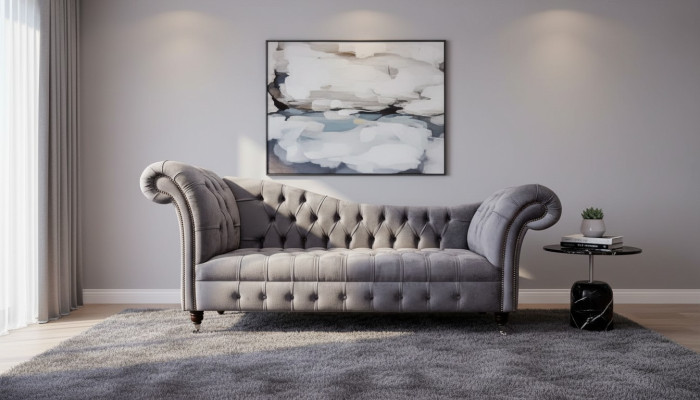 Chesterfield divano a 3 posti design divano imbottito tessuto sedile divani di lusso