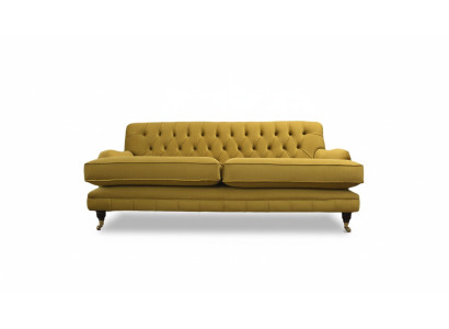 Divano 3 posti Giallo Divano imbottito Soggiorno Design elegante Classico