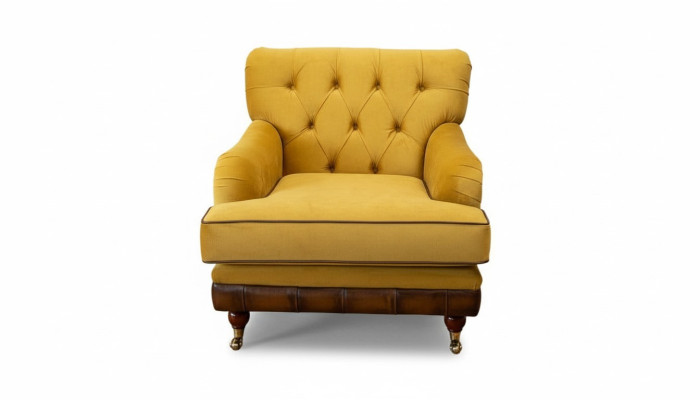 Poltrone divano 1 posto in tessuto da soggiorno, mobili di lusso in stile Chesterfield