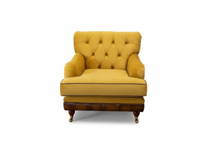 Poltrone divano 1 posto in tessuto da soggiorno, mobili di lusso in stile Chesterfield