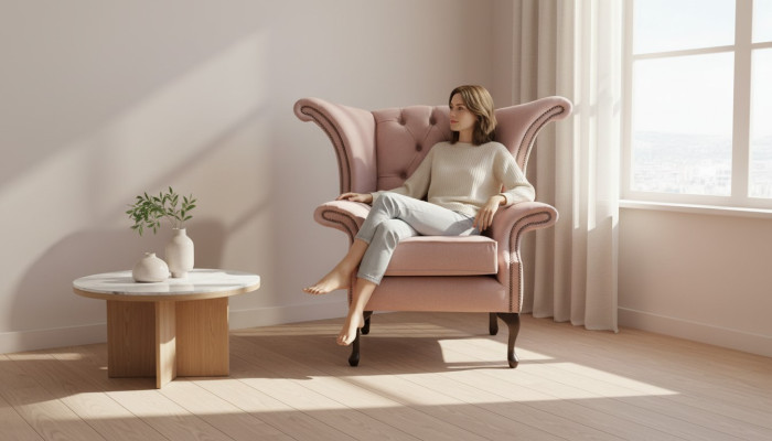 Poltrona velluto design imbottita divano Chesterfield tessuto mobili