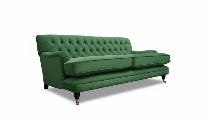 Divano Chesterfield 3 posti in tessuto Sofà Imbottito Tessile Tre posti