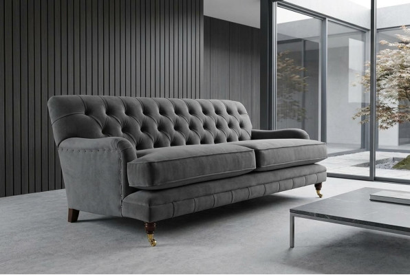 Divano designer 3 posti, moderno, grigio, imbottito, divani design.