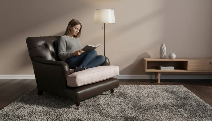 Poltrona design Divano Relax Lounge Marrone Imbottito di lusso Chesterfield Nuovo