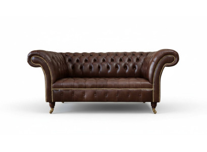 Divano 2 posti poltrona tessuto Chesterfield nuovo