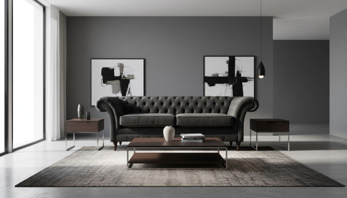 Chesterfield rosa nuovo divano a tre posti in stoffa design, nuovo.