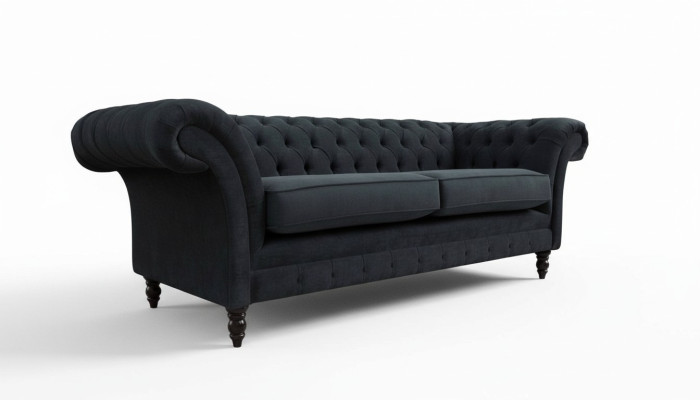Chesterfield rosa nuovo divano a tre posti in stoffa design, nuovo.