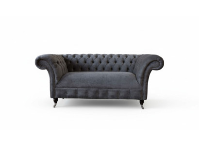 Divano Chesterfield Chesterfield 2 posti in tessuto imbottito design divani di lusso tessili