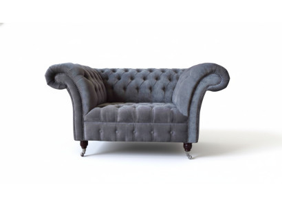 Chesterfield divano 1,5 posti Divano imbottito Design divani Sedile imbottito Grigio
