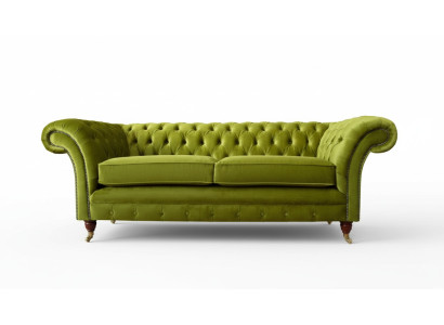 Divano a 3 posti in tessuto, design divano imbottito, divani in tessuto moderni Chesterfield.