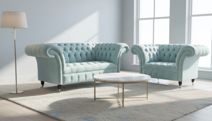 Chesterfield poltrona turchese divano imbottito 1 posto design imbottito nuovo