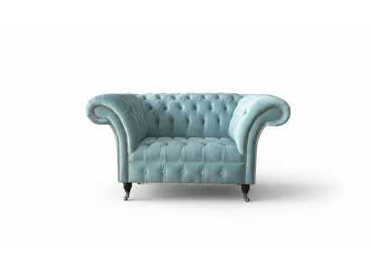 Chesterfield poltrona turchese divano imbottito 1 posto design imbottito nuovo