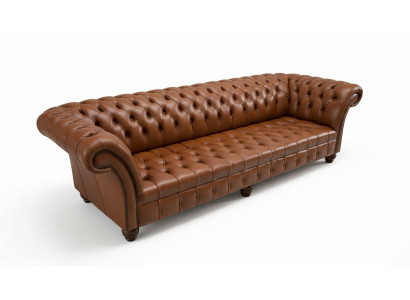Divano Soggiorno Chesterfield Divano Imbottito Sofà 4 Posti in Pelle xxl grande