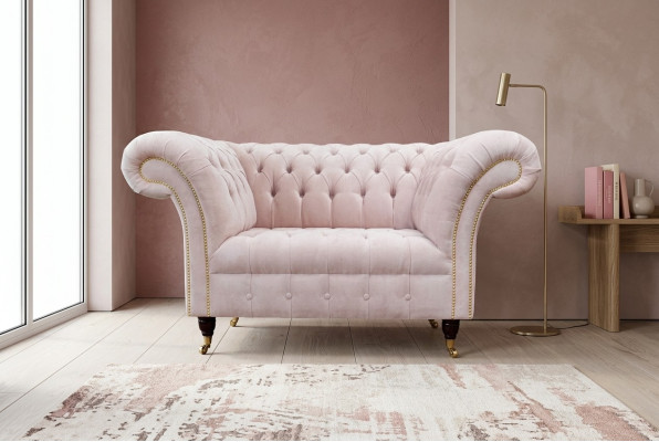 Poltrone Divano Rivestimento in Tessuto Chesterfield Divani a 1 Posto Singolo Singolo Rosa