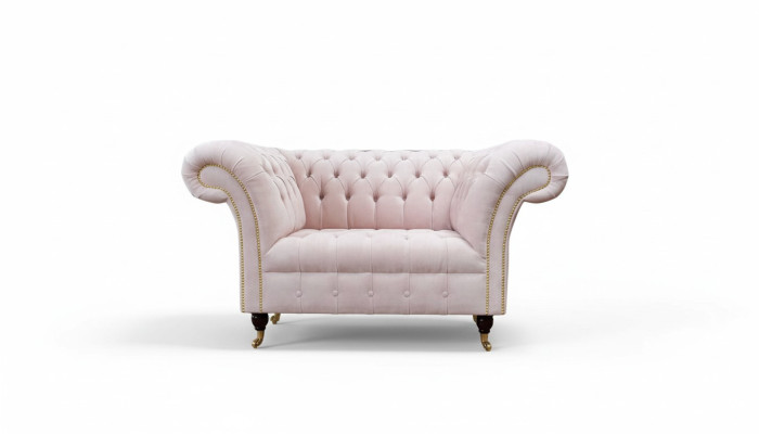 Poltrone Divano Rivestimento in Tessuto Chesterfield Divani a 1 Posto Singolo Singolo Rosa