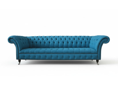 Chesterfield divani imbottiti design tessuto divano 4 posti divano design lusso blu