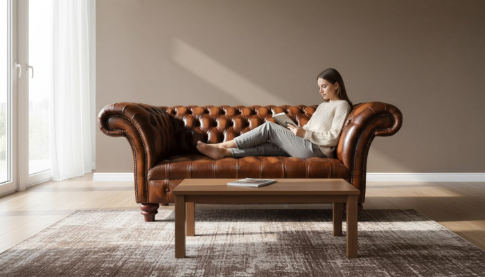 Divano Chesterfield Lusso 2 posti Poltrona Sofa Due posti in pelle