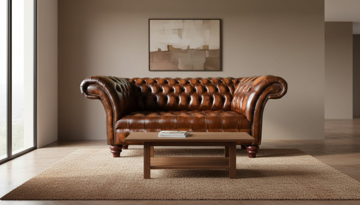 Divano Chesterfield Lusso 2 posti Poltrona Sofa Due posti in pelle